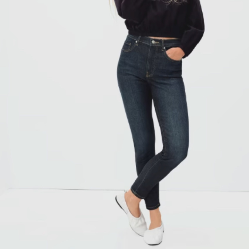 Everlane Women's High Rise Jeans - Dark Blue